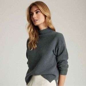 Reiss Lila Clean Turtleneck Ribbed Mock Neck Sweater Size M